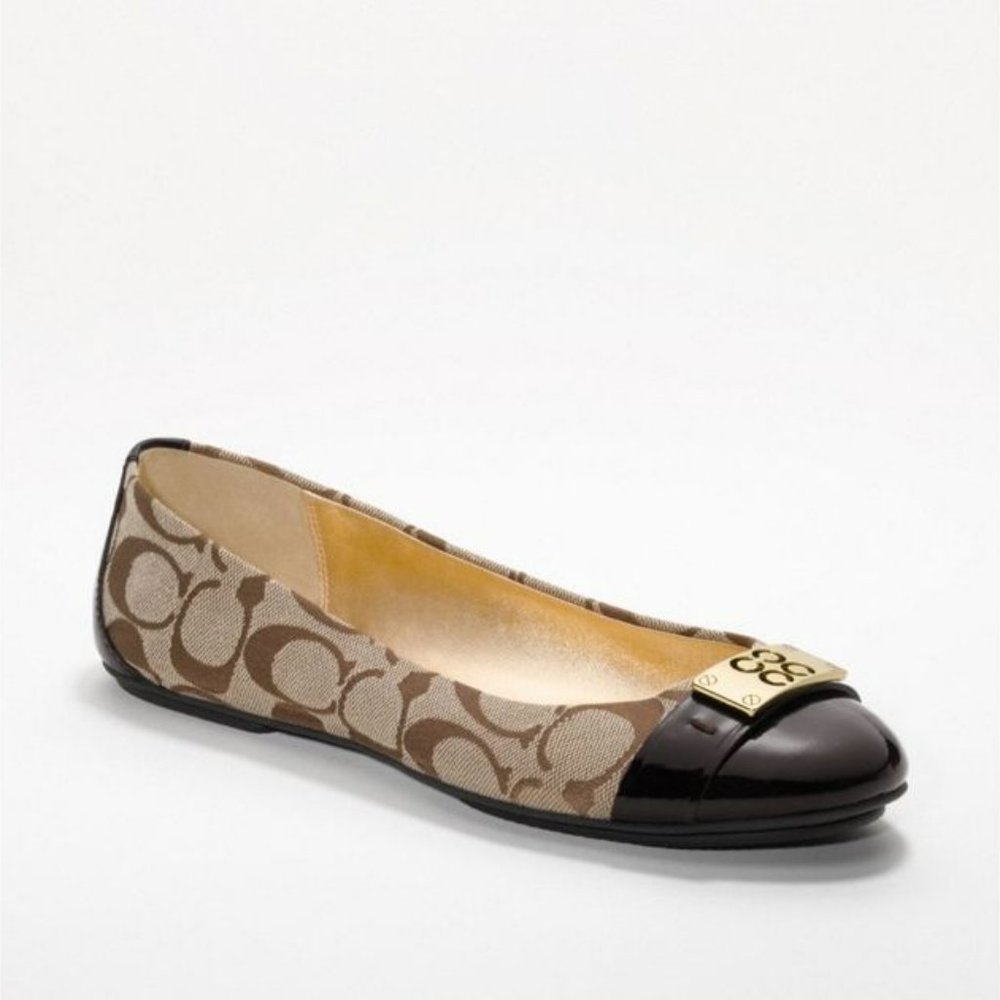 Coach Delphine Signature Ballet Flats Size 8.5 Br… - image 1